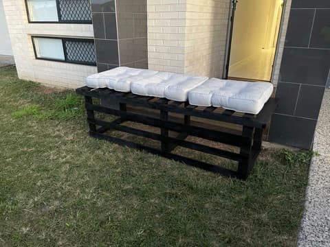 Completed outdoor bench seating