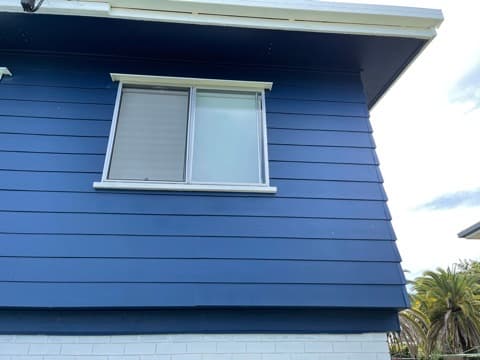 Window and blue cladding finish